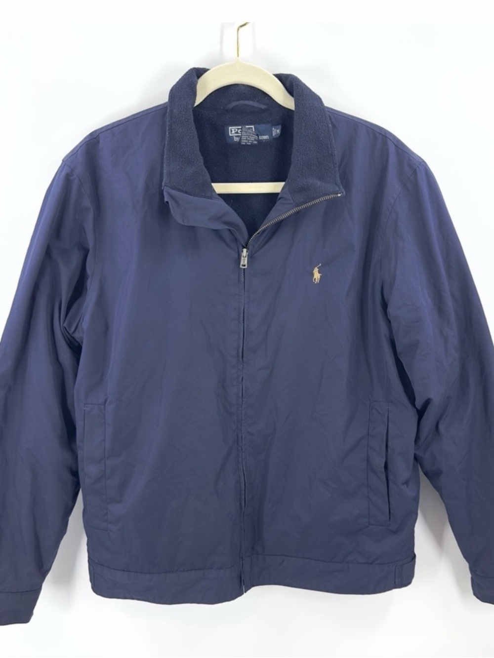 Vintage Polo Ralph Lauren Jacket Mens Size Medium Full Zip Fleece Lined Bomber
